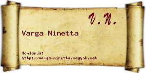 Varga Ninetta névjegykártya